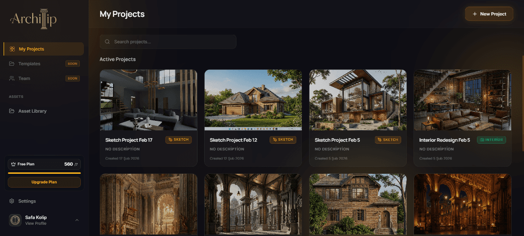 Archilip Projects Dashboard